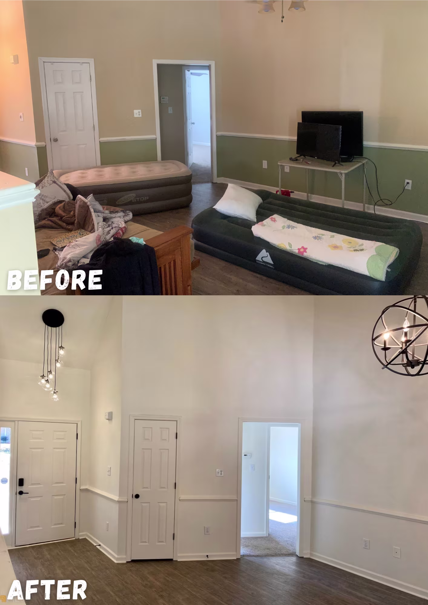 Before and after of a house Cash House Buyers 4 You purchased as-is