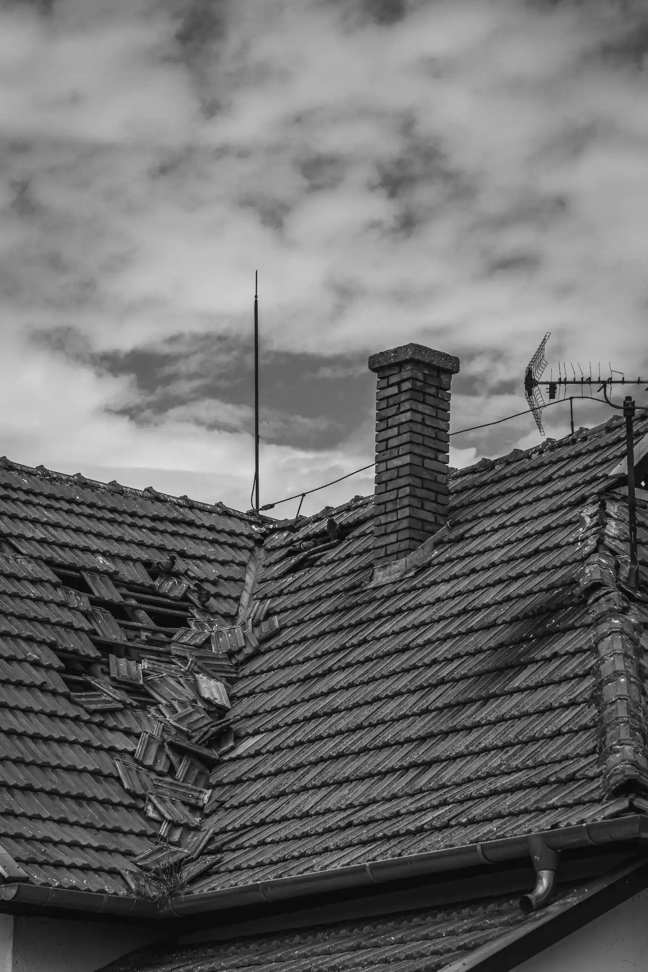 A residential home in Brooksville Florida showing signs of minor exterior storm damage