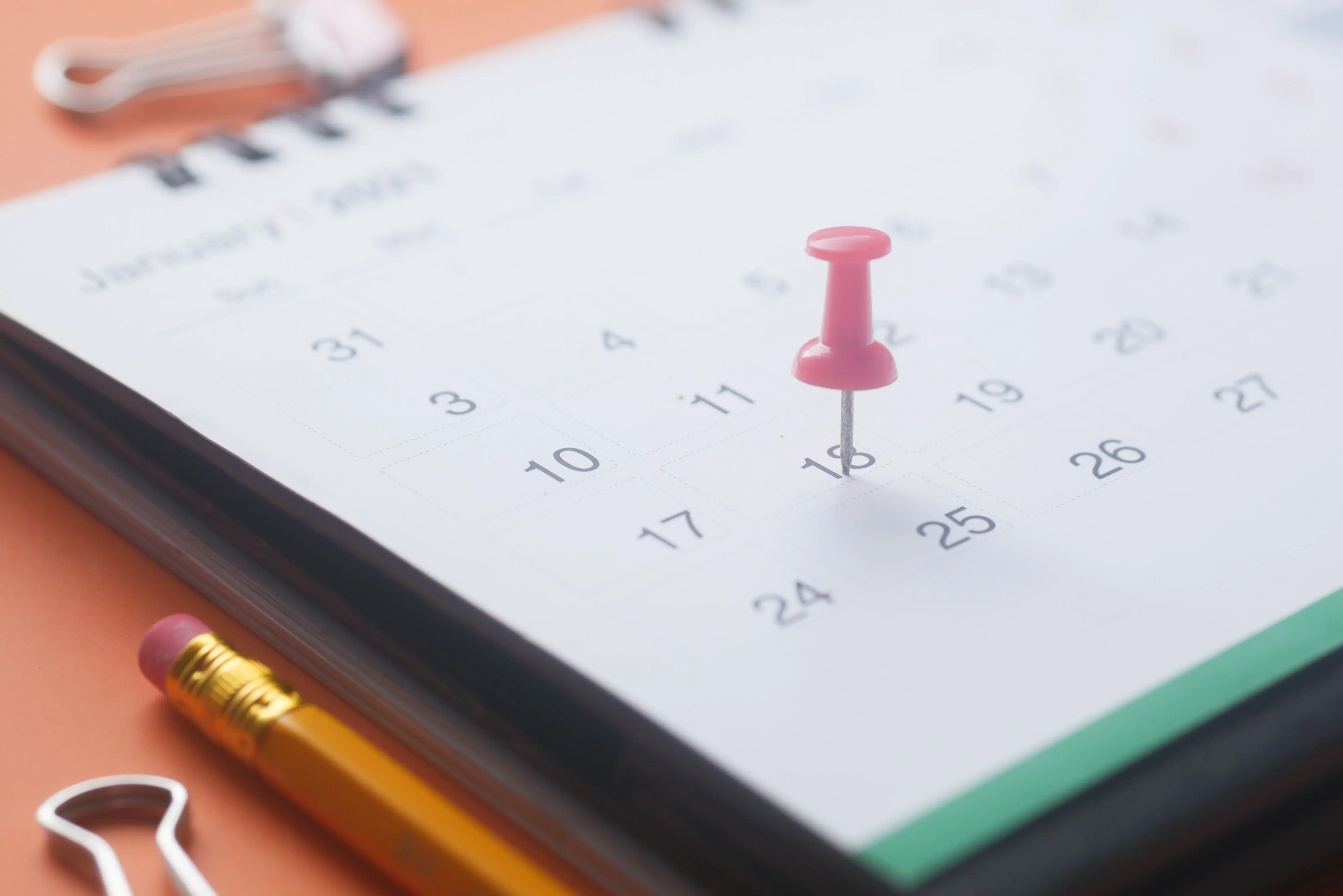 Calendar highlighting an urgent foreclosure auction date